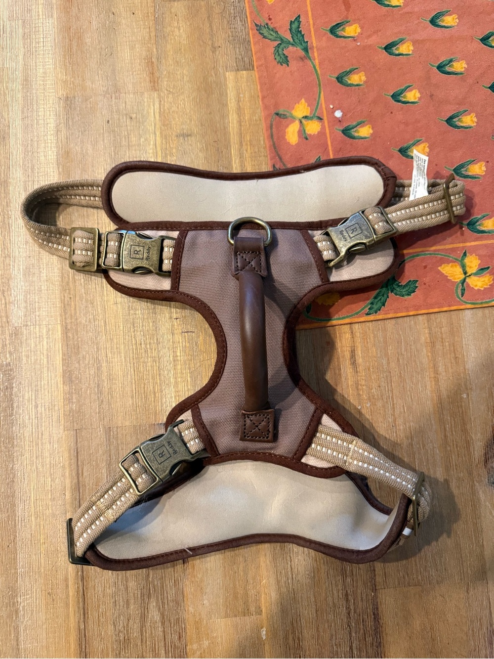 Reddy Brown and Tan Padded No-Pull Dog Harness with Handle.
